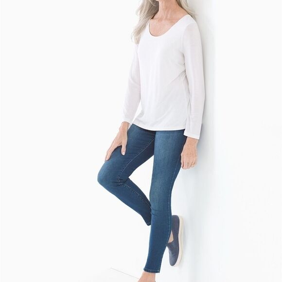 SOMA Essential Long Sleeve Lyocell White Tee XXL - Picture 1 of 9